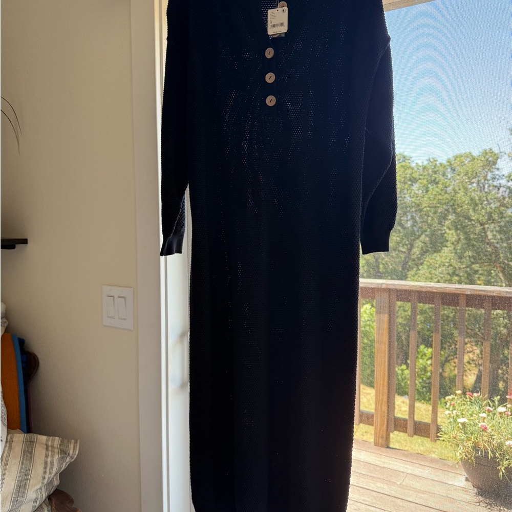 Free People Black Dolman Sleeve Maxi Dress